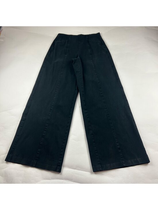 Old Navy Pants - TALL Old Navy Black Stretch Canvas High Rise Wide Leg Pixie Pant MT